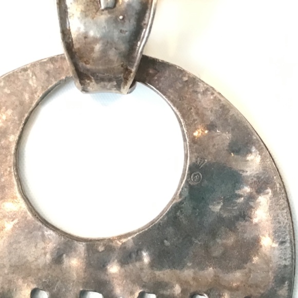 Silpada Sterling Silver Cutout Disk Pendant Collar Necklace 16" Long - Picture 6 of 6